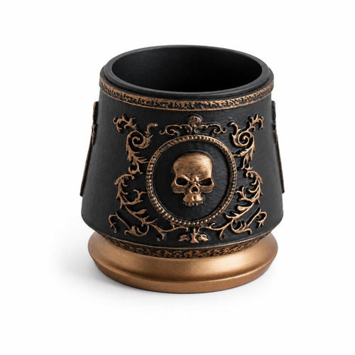 Cranium Pen Holder Black Gothic Cranium Holder Tapered Home Decor