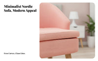 Space-Efficient Upholstered Armchair Space-Saving Single Sofa Removable and Cleanable Cover Minimalist Design for Renters