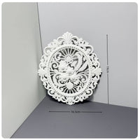 Oval Flower Wall Plaque Textured Finish Baroque Wall Plaque Decorative