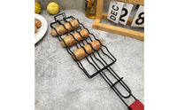 Non-Stick Long Handle BBQ Basket Portable Sausage Griller Rack Easy to Use for Camping, Barbecue, Outdoor