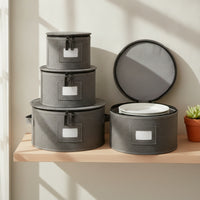 4 Pieces Plate Storage Case Portable Container Collapsible for Rv Travel