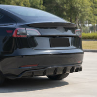 Aerodynamic Bumper Lip with Fins Scratch-Resistant Rear Bumper Lip Long-Lasting Trim Sturdy