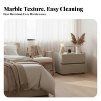 CumulusShaped End Table Cream and fashion Nightstand Rounded Corners for Young Adults