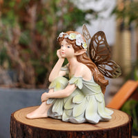 Resin Fairy Statue Gift Idea Fairy Statue Antique Type Home Decor for Micro Landscape