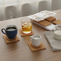 50 Pieces Self Cork Tile Flat Square Cork Tile Easy to Easy to Trim Decor for Coasters