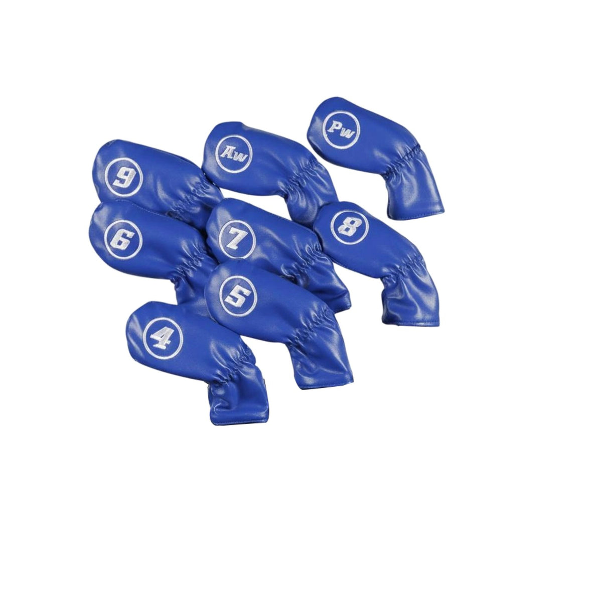 9 Pieces Scratch Protection Golf Iron Headcover Set Waterproof Numbered Iron Covers Soft Lined PU Leather Golf Club Covers for Golfers