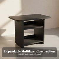 two-level Square Side Table flexible Use Nightstand Sturdy and Stable for Office