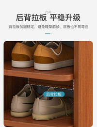 家用门口简易鞋架小超窄转角墙角门外鞋柜收纳分层隔板夹缝实木色