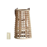 Bamboo Lantern Tapered Cylindrical Rattan Lantern Metal Rings Open Lattice Rustic Decor Suitable for Living Room Photography Setup Reading Corner