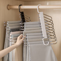 Multi Layer Pants Hanger Stainless Steel Non Slip Pant Organizer Home Storage for Wardrobe