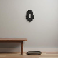 Ornate Light Switch Plate 3D Relief Ornate Baroque Wall Plate Non-Conductive Black Scrollwork Faceplate for Themed Room