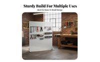 Multi-Functional Freestanding Pegboard DIY Customizable Freestanding Pegboard Panel Long-Lasting Floor Standing Tool Organizer Space Saving for Retailers, Craftsmen, Retail Outlet, Workshop, Garage