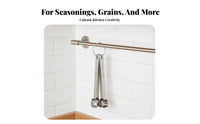 5 Pieces Flat Handle Mini Measuring Spoons Hanging Hole Square Bowl Measuring Spoons Baking Use