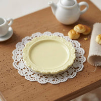 Miniature Dinner Plate Fine Craftsmanship Vintage Design Doll Plate Realistic Detailed boarder Mini Tray for Diorama