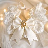 Vintage Lace Bow Pet Bib Collar for Cats and Small Dogs, Princess Wedding Decoration