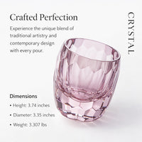 Pink Crystal Whiskey Glass, Hand Fired, 101-200ml