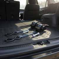 2 Pieces Auto Self-Retracting Tie-down Straps Heavy-Duty Cargo Tie-down Straps with Hooks Quick-Release Secure for Truck Beds