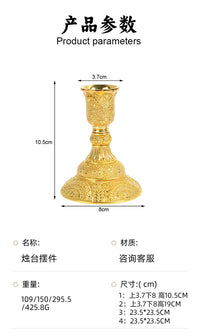 European Style Zinc Alloy Candle Holder with 1 Arm Short and Tall Options