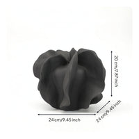 Vase with Folded Petal Design Minimalist Sculptural Vase Matte for Console Table