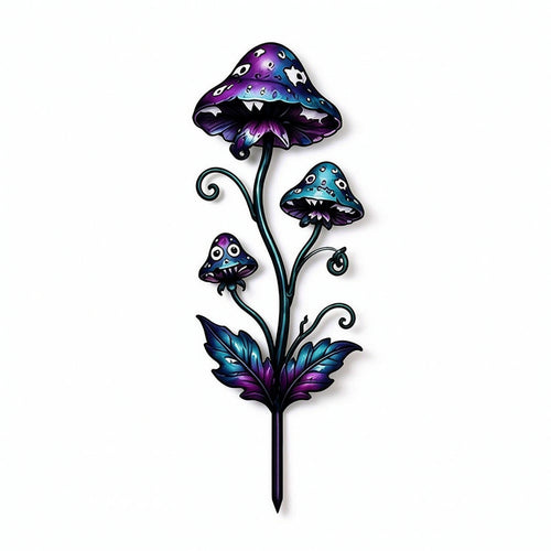 Toadstool Garden Ornament Colorful Plant Stake Outdoor for Balcony Pots