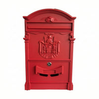 Wall-Mounted Mailbox with Lock Ornate Mail Drop Box Secure for Outdoor
