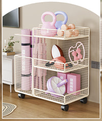 Yoga Mat Storage Rack with Wheels for Fitness Equipment