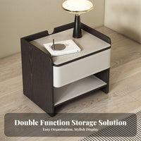 Single-Drawer End Table Italian design Nightstand Sleek Aesthetic for Entryway