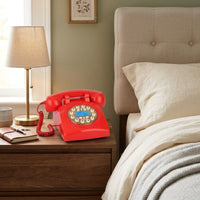 Rotary Style Telephone Classic Old-Fashioned Phone Wired for Study Room
