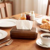 Tissue Box Rectangular Wooden Tissue Box Compact Napkin Dispenser