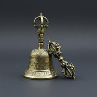 Tibetan Vajra Bell Pure Copper Vajra Bell Handmade Religious Decor for Meditators, Stretching Practice Practitioners, Altar, Meditation, Temple