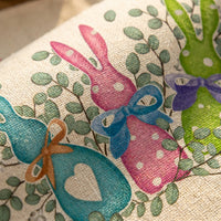 Easter Placemat Heat-Insulating Hare Illustration Table Mat Stain-Resistant Bunny Bunny Table Mat for Party Hosts, Homeowners, Kitchen, Restaurant