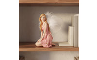 European Fairy-Themed Floral Nymph Figurine Feather Statuette Girlish Charm Appendages Heavenly Maiden Statue for Desktop, Bedroom