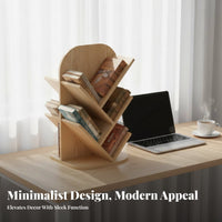360-Degree Rotation Rotating Desktop shelf unit Multitier Design Book Organizer Space-Saving Display Rack Large Capacity for Children, Students, Study Room, Home Office, Classroom, Bedroom