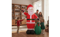 Inflatable Santa Santa Figure with Gift Sack Standing Giant Inflatable Santa Holiday Decor Outdoor Festive for Yard, Garden