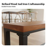 Backless Wood Top Bench Utilitarian & Look Farmhouse Dining Bench Sturdy Construction Long Stool for Home Dwellers, Families, Kitchen, Entryway