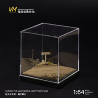 VM 1:64微缩沙滩地台带亚克力展示盒 车模沙盘拍摄造景底座展示台