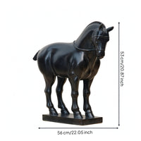 Horse Sculpture with Base Classical Chinese Style Resin Statue Fine Workmanship
