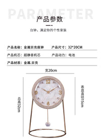 现代简约高档座钟客厅轻奢静音桌面时钟家用柜台玄关钟表创意台钟
