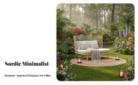 Nordic Design Woven Daybed and Chair Set designer-inspired Wicker Armchair and Table Set Weather-Resistant Outdoor Furniture Comfortable upholstered pads for lodging Professionals, property owners, Villa, Patio, Backyard, Balcony