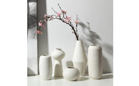 Ceramic Vase Brushed Texture Modern Minimalist Vase Holds Water for Entryway