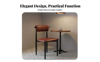 French Retro Design Upholstered Low-Back Chair Solid Wood Legs Textile Dining Chair Wabi-Sabi Aesthetic Accent Seating Modern Minimalist Design for Interior Designers, Restaurant Owners, Kitchen, Living Room, Home Office, Bedroom