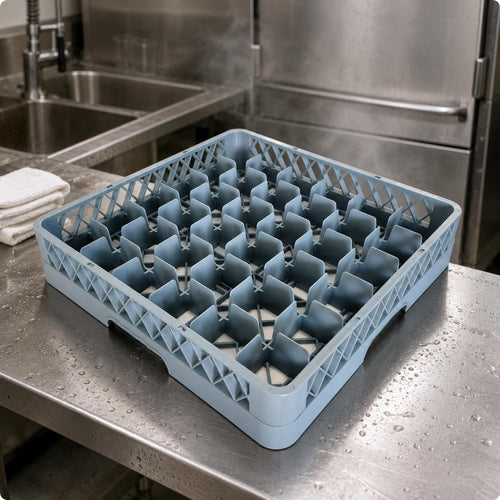 Open Top Tray Basket Reinforced Dividers Cup Rack Basket Gray