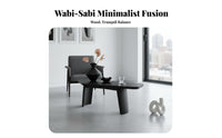 Irregularly Shaped Black Table Natural Simplicity Design Irregular Table with Spherical Legs Easy to Clean Rounded Safety Edges