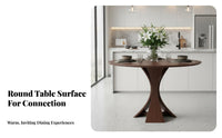 Round Dinner Table Minimalist Design Dining Furniture Retroretro-Modern Modern Design Sculptural Base for Small Apartments