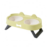 Raised Pet Feeding Station Plastic Double Pet Bowl Stand Easy to Clean