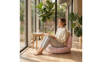 Cushiony Scalloped Floor Chair Low-Height Petal Floor Chair Padded Cushioned Seat Compact for Reading Corners, Bay Window Bays, Tatami Rooms