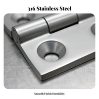 Sturdy Duty Stainless Steel Hinge Water-Resistant Grade Hinge Rustproof Saltwater Durability for Boats, Outdoor