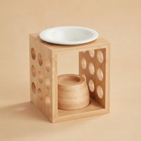 Bamboo Melt Warmer Ambient Light Wooden Oil Burner More Secure than Candles