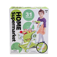 Simulated Shopping Cart Toy for Girls, Pretend Play Set for Kids 3-6 Years