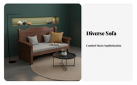 Slatted Frame Sofa Set Minimalist Design Living Room Furniture All-Season Use Thick Seat Cushions for Families, Office Managers